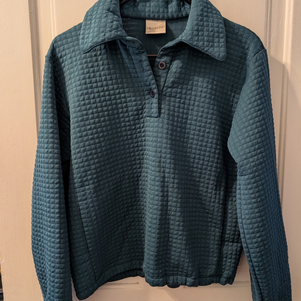 Women's Quilted Sweater - Teal